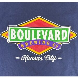 Boulevard Brewing Co Kansas City T Shirt XL Camp‎ David Navy Blue Graphic Tee